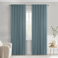 MIULEE Greyish Blue Back Tab Blackout Curtains 52x72 Inches Long 2 Panels | Rod by MIULEE