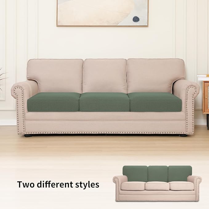 Easy-Going Stretch 3 Pieces Oversized Couch Cushion Cover - Image 2