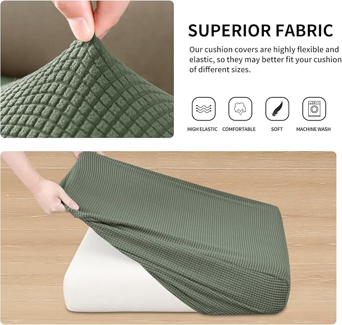 Easy-Going Stretch 3 Pieces Oversized Couch Cushion Cover - Image 5