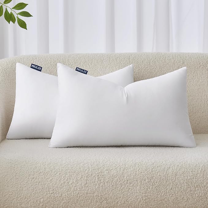 MIULEE 12x24 Pillow Inserts Set of 2, Throw Pillows by MIULEE
