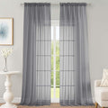 Sheer Grey Curtains 108 Inches Long by OWENIE