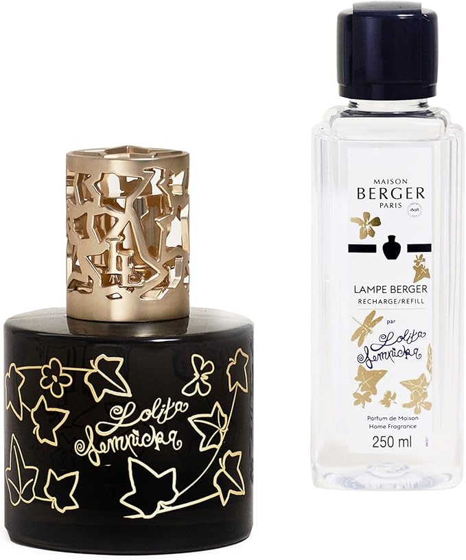 MAISON BERGER - Giftset Lampe Berger - Model Lolita Lempicka - Home Fragrance Diffuser - 4.7 x 3.2 x 3.2 inches - Includes Fragrance 250 milliliters - 8.45 Fluid Ounces (Black)