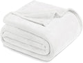 Exclusivo Mezcla Fleece Blanket King Size for Bed, Super Soft and Warm, All Season Use, Cozy, Plush, Lightweight, 90x104 Inches, Pure White