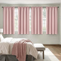 MIULEE 4 Panels Set Light Pink Blackout Curtains 63 Inch Length Bedroom | by MIULEE