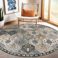 Lahome Moroccan Washable Round Area Rug, Soft Vintage Circle Round Rugs 6ft | by Lahome