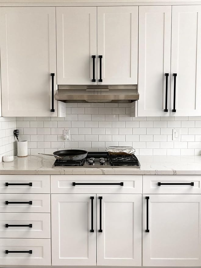 10 Pack Matte Black Cabinet Pulls 10 Inch(254mm) Kitchen Cabinet Handles Solid Zinc Alloy Cabinet Hardware Drawer Pulls