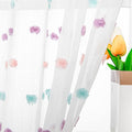 MYSKY HOME Rainbow Pom Pom Curtains for Living Room Light Filtering 90 Inch Long Bedroom Curtains for Nursery Girls Kids Room Rod Pocket Bohemian Voile Window Drapes 52 x 90 inch 2 Panels