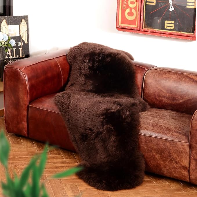 IRIWOOL Premium Genuine Fur Sheepskin Rug Real Australia Sheepskin Natural - Image 4