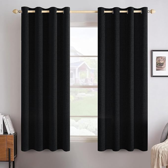 MIULEE 100% Blackout Linen Curtains by MIULEE
