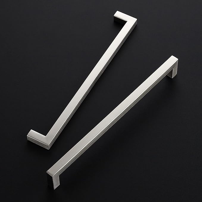 Ravinte 3 Pack 10 Inch Square Cabinet Handles - Satin Nickel & Brushed Nickel Drawer Pulls - Kitchen Cabinet Hardware