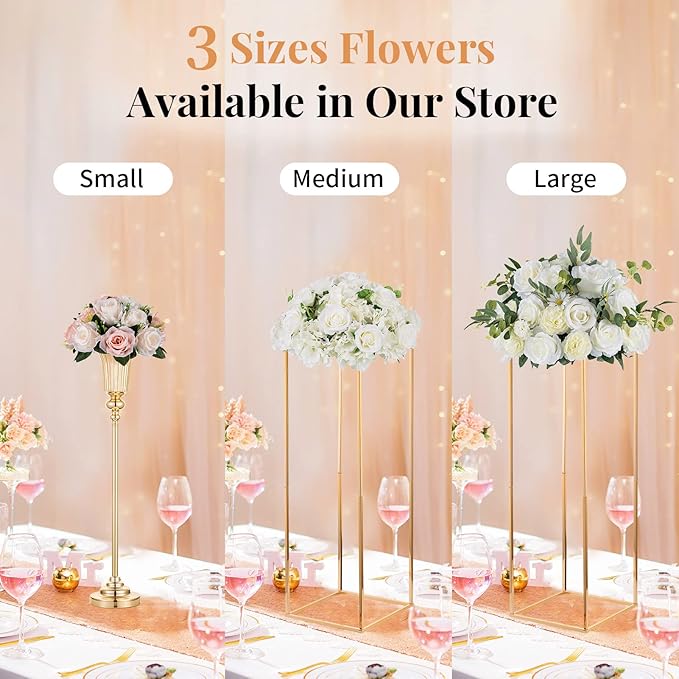 NUPTIO Flower Balls for Wedding Centrepieces - 2 Pcs 9.5in Diameter Artificial Flower Ball Arrangement Bouquet Peachy Pink & Creamy White Fake Rose Flowers Party Centerpieces for Weddings Tables