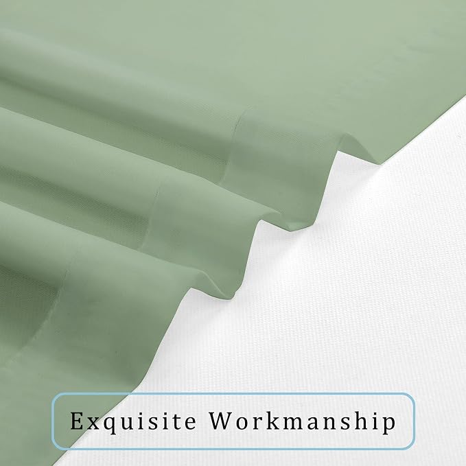 Sheer Curtains Sage Green, Light Filtering - Image 7