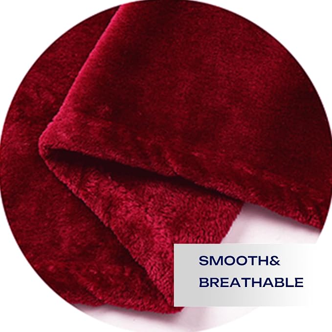 Red Fleece Plush Throw Blanket 60"x80"for Couch Sofa Fuzzy Cozy Flannel | Super - Image 5