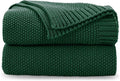CozeCube Christmas Green Seed Stitch Throw Blanket 50"x60", Farmhouse Decor | by CozeCube
