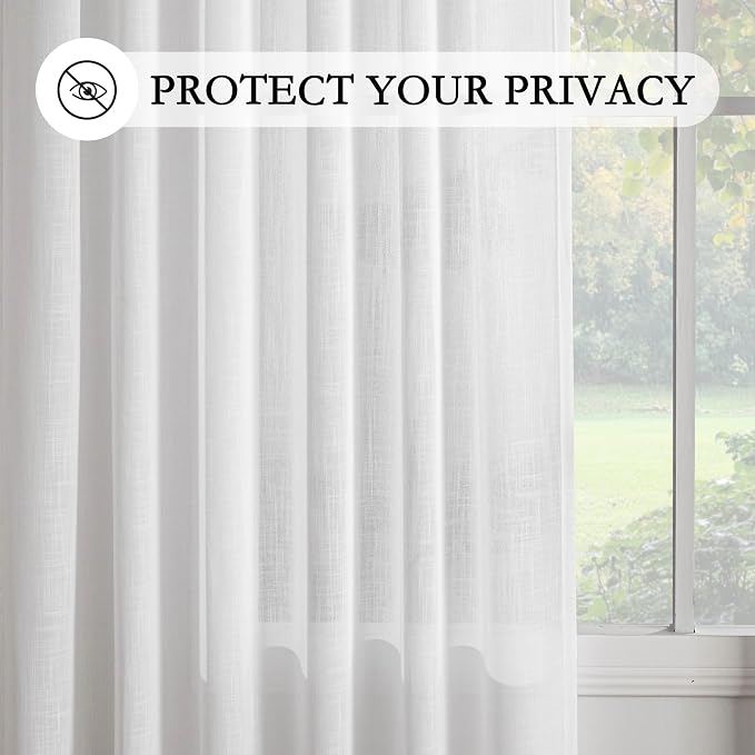 MYSKY HOME Short White Sheer Curtains - Image 6