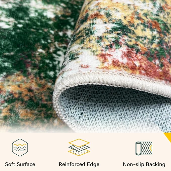 RELEANY Washable 7'x9' Abstract Area Rug - Image 4