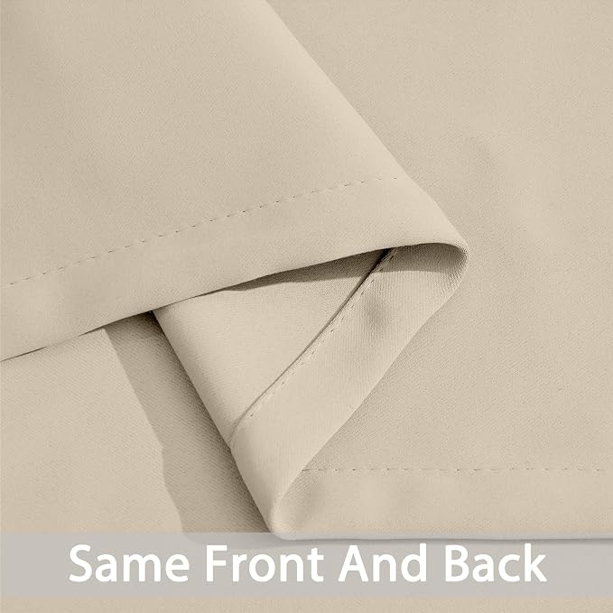 Yakamok Room Darkening Curtains 52x84 inch Length Cream Beige-Living Room | 2 - Image 5
