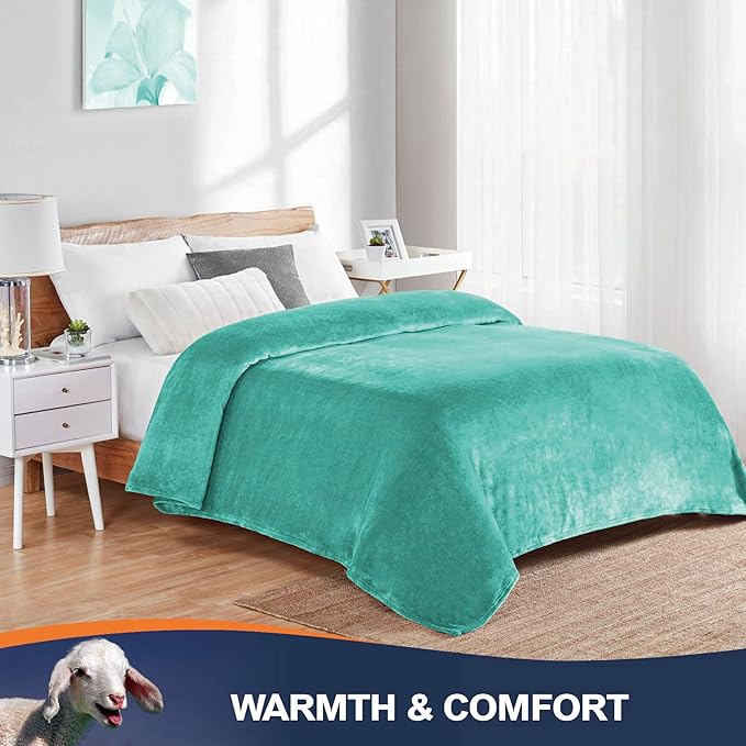 Walensee Fleece Blanket Plush Throw Fuzzy Lightweight (King Size 108x90 Turquoise) Super Soft Microfiber Flannel Blankets for Couch, Bed, Sofa Ultra Luxurious Warm and Cozy for All Seasons