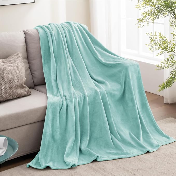 BEDELITE Fleece Blanket Soft Plush Twin Size Blanket Haze Blue 60"x80" | Ultra - Image 6