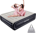 InnoTruth Raised Air Mattress with Built-in Pump,18in Elevated Inflatable Mattress with Carrying Bag for Home and Camping, Queen Size Blow Up Bed，Black