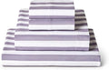 Mellanni California King Sheets Set - 4 PC Iconic Collection Bedding - Hotel Luxury, Soft, Cooling Bed Sheets - Wrinkle, Fade, Stain Resistant (Cal King, Oxford Stripe Hazy Lilac)
