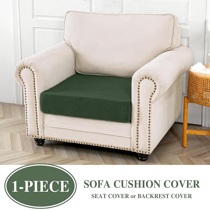 LA MEACK Couch Cushion Cover Seat Cushion Cover Stretch Armchair Cover Separate - Image 2