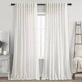 Beige White Linen Curtains 84 Inches Long by Nanspring