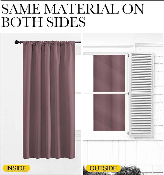 NICETOWN 2 Panels Blackout Curtains, Rod Pocket Thermal Insulated Drapess - Image 7