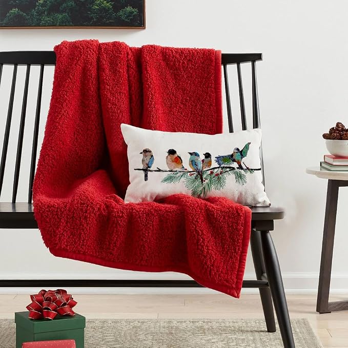 RABUSOFA Christmas Pillow Covers 12x20 Inch Birds Christmas Decorations - Image 2
