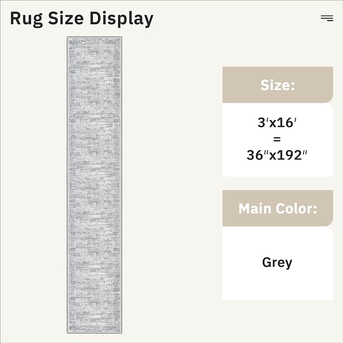 Soalmost Washable Hallway Runner Rug 3x16 Kitchen Entry Rugs Non-Slip, Foldable - Image 5
