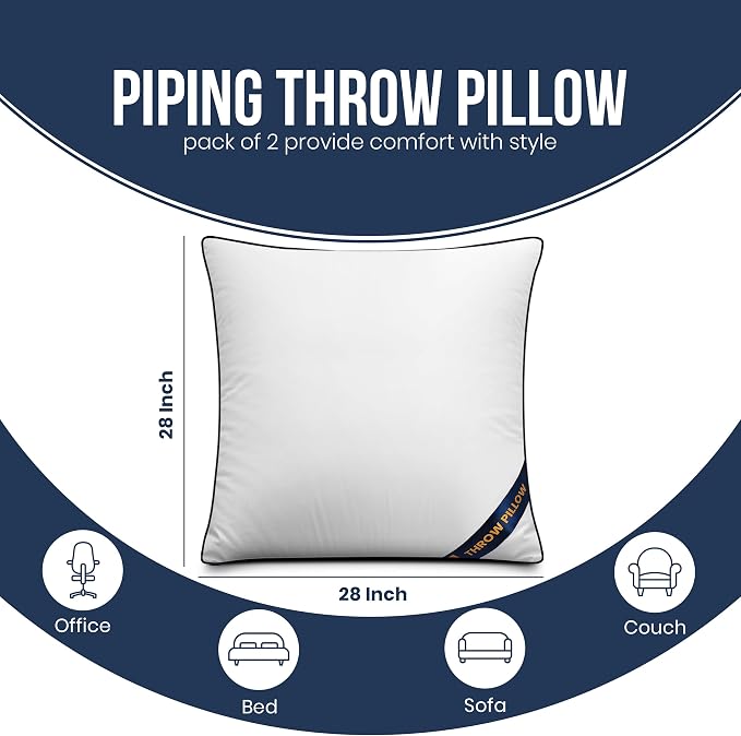 Utopia Bedding 28x28 Throw Pillow Inserts, Decorative Pillows, Plush & - Image 2