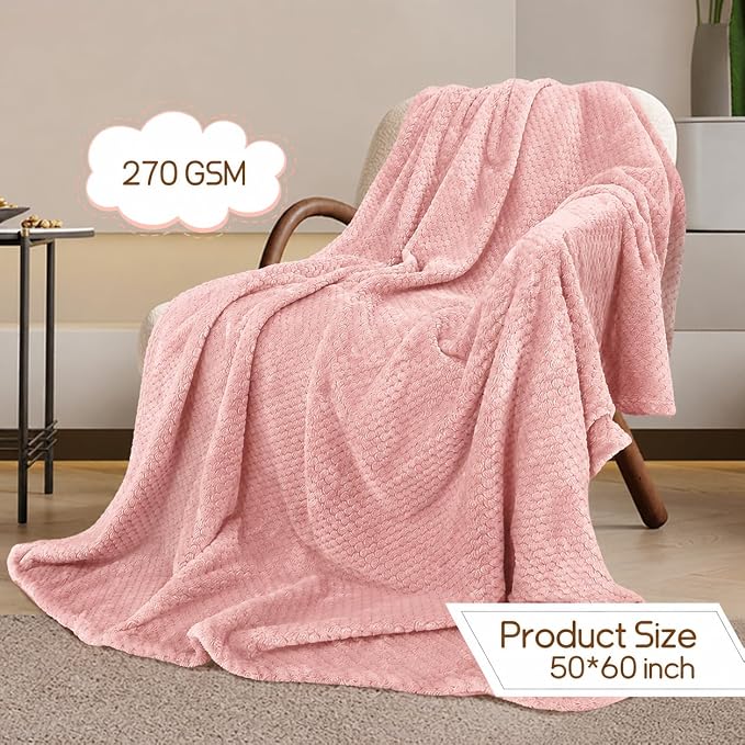 4 Pack Fleece Throw Blankets 50x60 Inches - Image 3