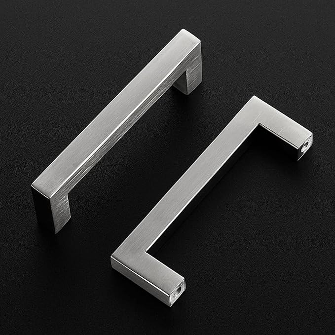 Ravinte 20 Pack Brushed Nickel Kitchen Cabinet Handles 4 Inch Cabinet Pulls Square Kitchen Hardware for Cabinet Drawer Pulls Drawer Handles Come with Screwdriver