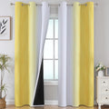 Yellow and Greyish White Ombre Blackout Curtains by ESTELARTEXTILER