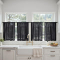 MIULEE 4 Panels Half Window Tier Black Sheer Curtains 42 x 36 Inches | Light by MIULEE