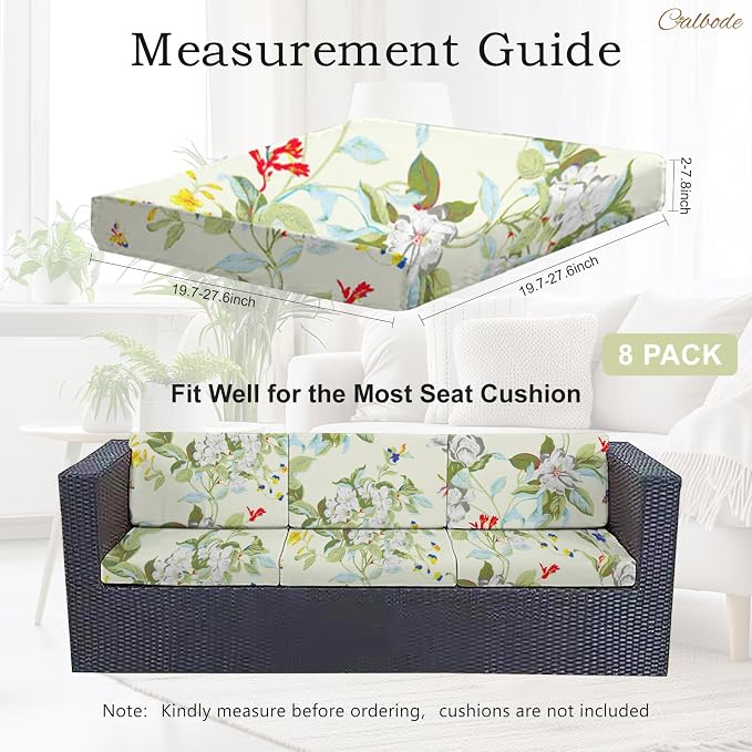 CALBODE 8 Pcs Stretch Sofa Cushion Cover - Image 2