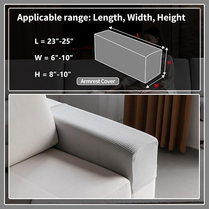 OHSIO Sectional Couch Covers, Wear Resistant Stretch Sofa Covers Washable Soft - Image 2