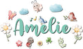 Custom Nursery Name Sign with Themed Decor Kit | Personalized Wooden Wall Art for Baby, Kids Room | Space, Jungle, Circus, Under the Sea, Woodland, Rainbow (60", Fairy Garden)