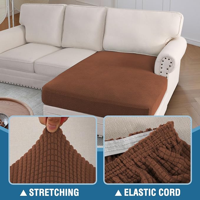 H.VERSAILTEX Sectional Couch Covers 1 Piece Chaise Slipcover L Shape Separate - Image 6
