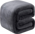 Richave Fleece Blanket Twin/Twin XL Lightweight Extra Long Throw for The Bed Warm Sofa Blanket 66" x 90"(Dark Grey Twin)