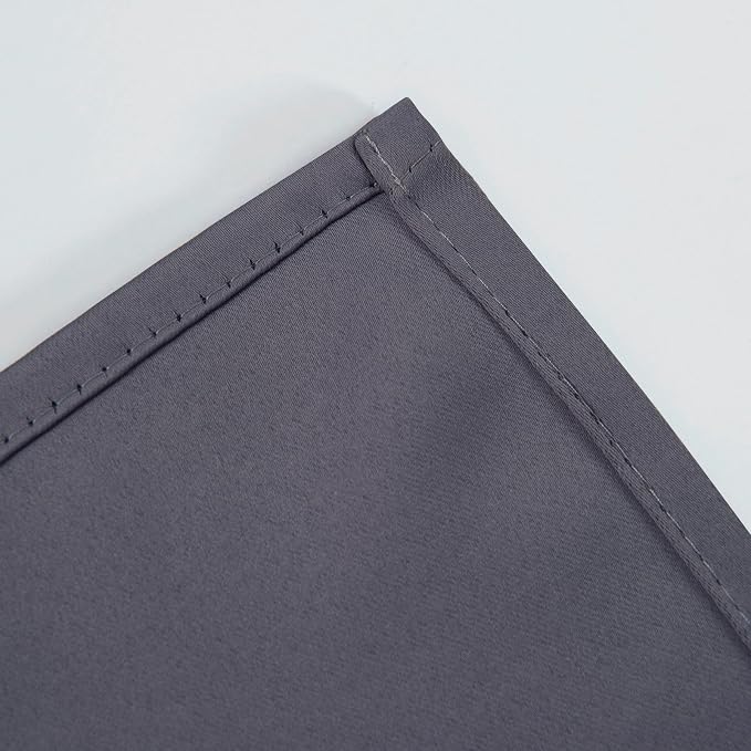 Blackout Curtains 66 x 54 Inch Long Grey Curtains Set of 2 Panels Room - Image 7