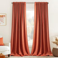 MIULEE Fall Burnt Orange Back Tab Blackout Curtains 52"x120" Length 2 Panel | by MIULEE