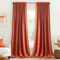 MIULEE Fall Burnt Orange Back Tab Blackout Curtains 52"x96" Length 2 Panels | by MIULEE