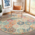Lahome Moroccan Washable Round Area Rug, Soft Round Rugs 6ft Ultra-Thin Non-Slip by Lahome