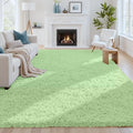 6x9 Fluffy Shag Area Rugs for Living Room Bedroom: Soft Carpet Mint Green | by CarpetAddColortoYourLife