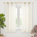 YoungsTex Ivory Linen Curtains 42x63 Inch Length 2 Panels by YoungsTex