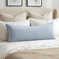 MIULEE Decorative Linen Lumbar Pillow Cover 14x36 Inch Light Blue | Boho by MIULEE