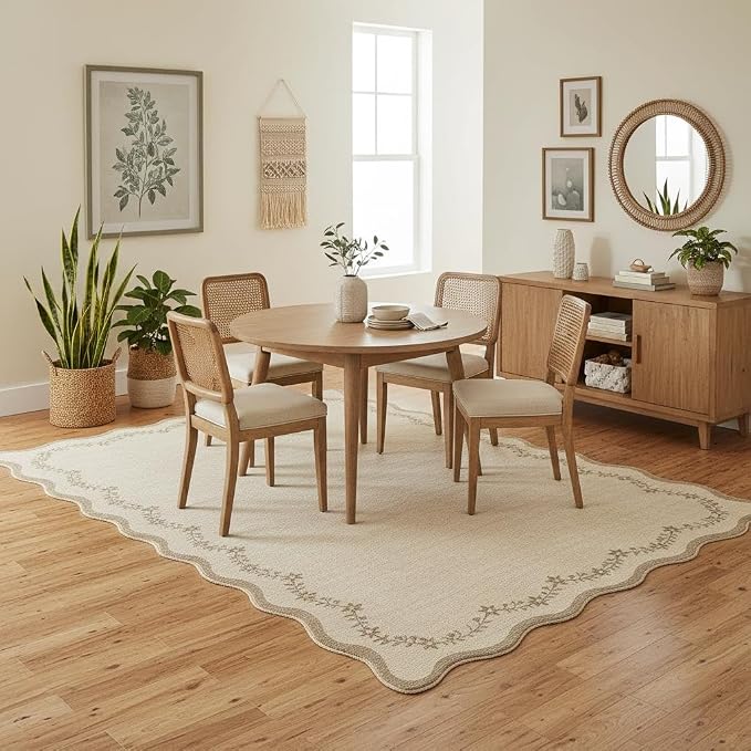GarveeHome 6x9 Scalloped Area Rug Soft Washable Rug - Image 2