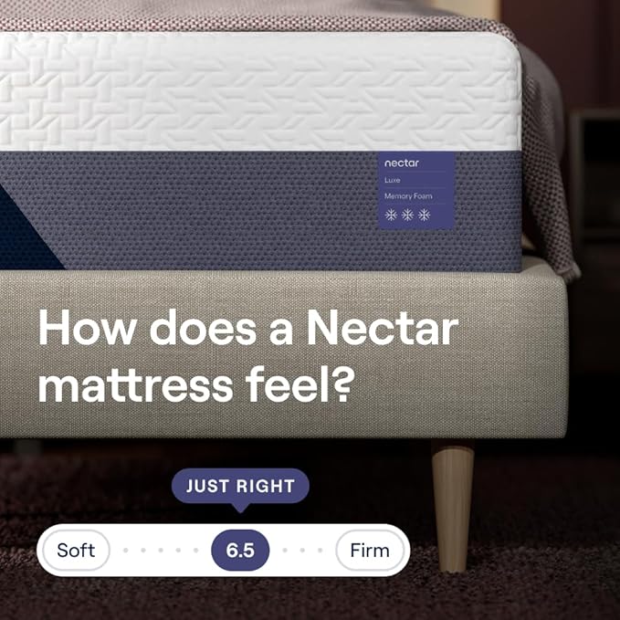 Nectar Luxe 14” Twin XL Mattress - Medium Firm - Contouring Memory Foam - Cooling Upgrade - 3” Pressure Relief Layer - Responsive Support - Mattress in a Box - 365-Night Trial & Forever Warranty