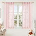 Linen Curtains 48 Inch Length Semi Sheer Light Filtering 2 Panels | Linen by LAMIT